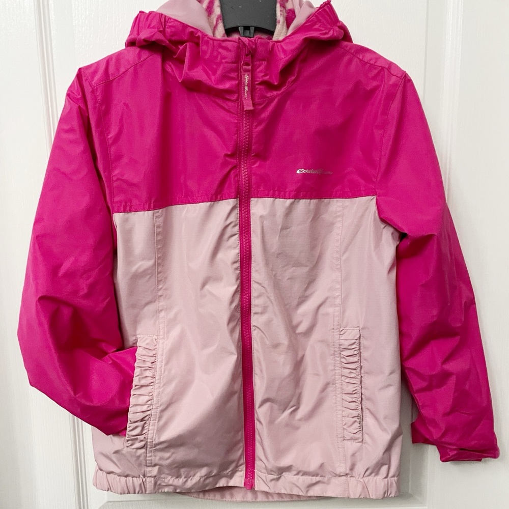 Girl’s Eddie Bauer Rain Jacket & Fleece 3-in-1 Jacket Size 10-12 Yrs